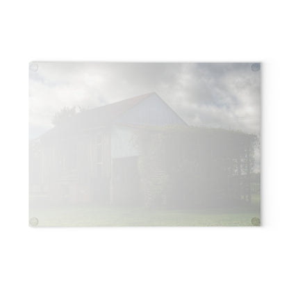 U R There Photography Pergola Barn Rustic Farmhouse Tempered-Glass Cutting Board