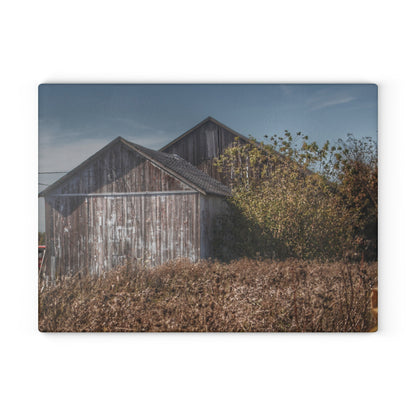 U R There Photography Fulmer Road Greys Rustic Farmhouse Tempered-Glass Cutting Board