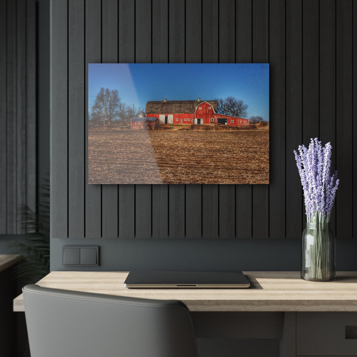 U R There Photography Rochester Road Red II Rustic Farmhouse Acrylic Wall Print