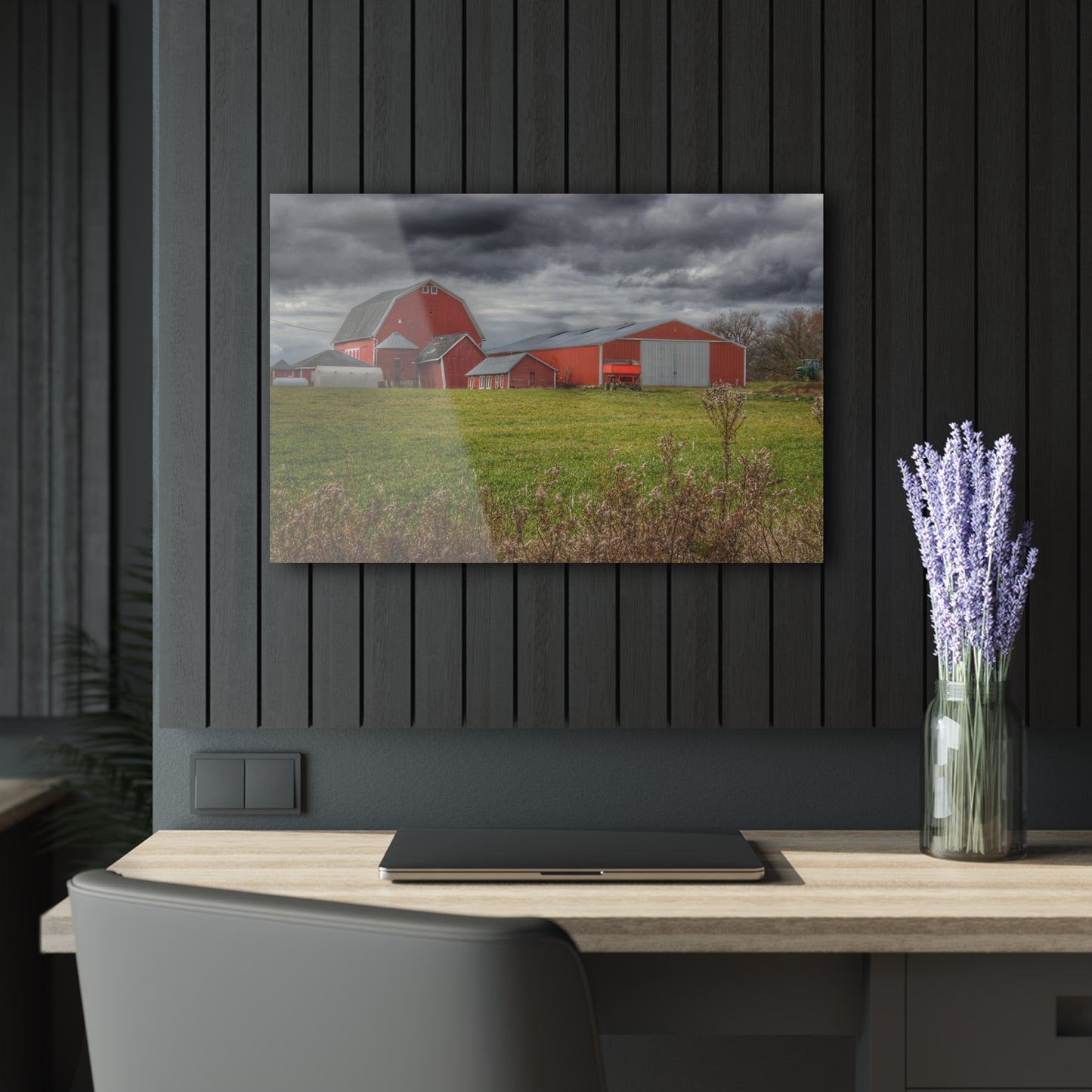 U R There Photography Castle Road Reds Rustic Farmhouse Acrylic Wall Print