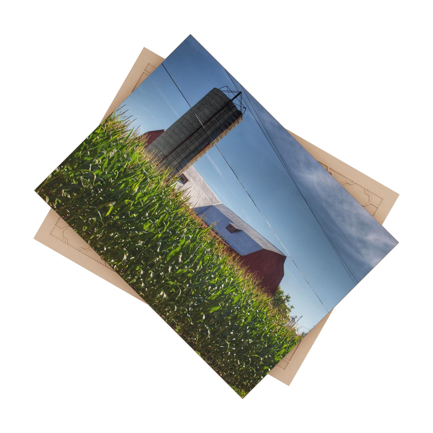 U R There Photography Above the Corn on Tuscola Road Rustic Farmhouse Decorative Ceramic Tile