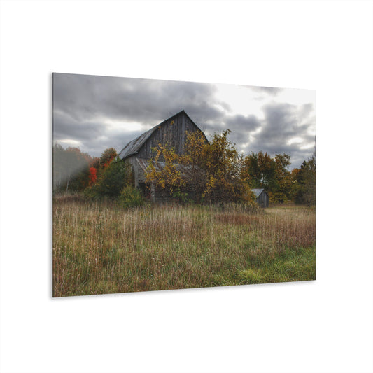 U R There Photography Church Road Grey V Rustic Farmhouse Acrylic Wall Print