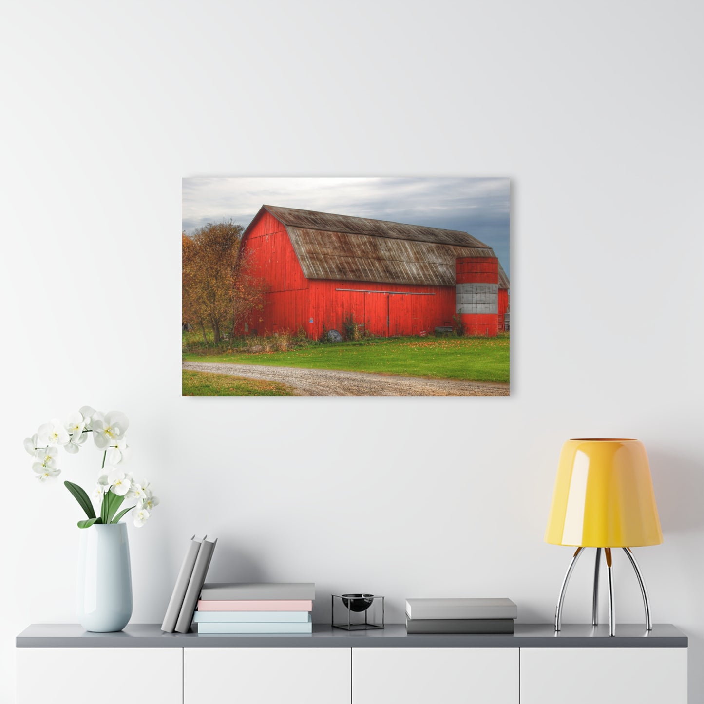 U R There Photography Oak Road Barber Barn II Rustic Farmhouse Acrylic Wall Print