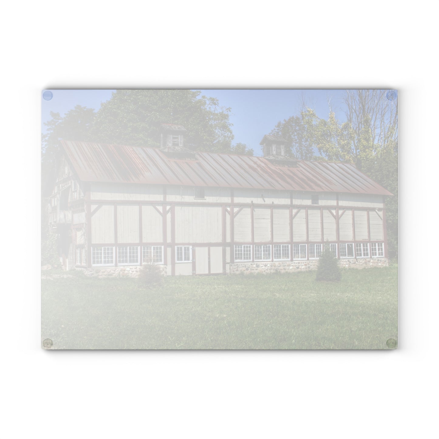 U R There Photography Bordman Road Rusted Rustic Farmhouse Tempered-Glass Cutting Board