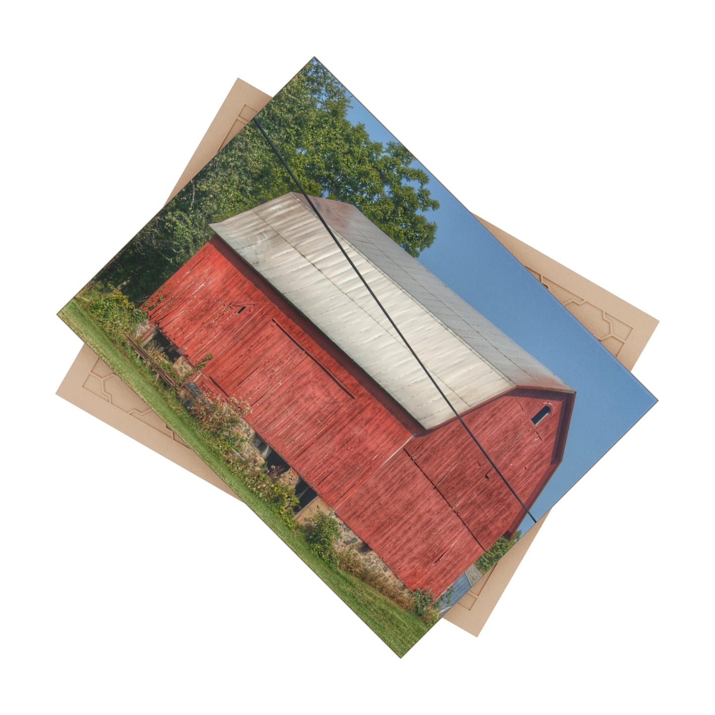 U R There Photography Belsay Road Red Rustic Farmhouse Decorative Ceramic Tile