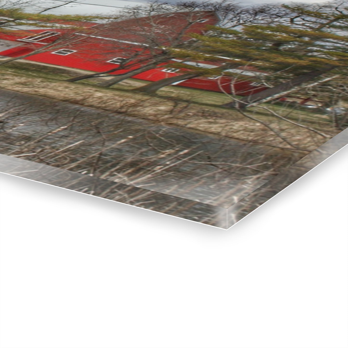 U R There Photography Hadley Road Hidden Red Rustic Farmhouse Acrylic Wall Print