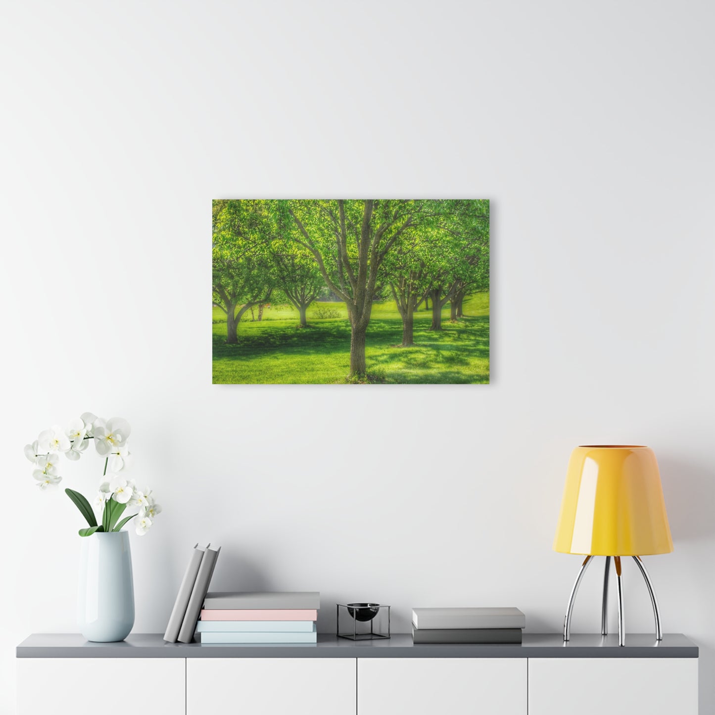 U R There Photography Spring Trees in Chartreuse Rustic Farmhouse Acrylic Wall Print