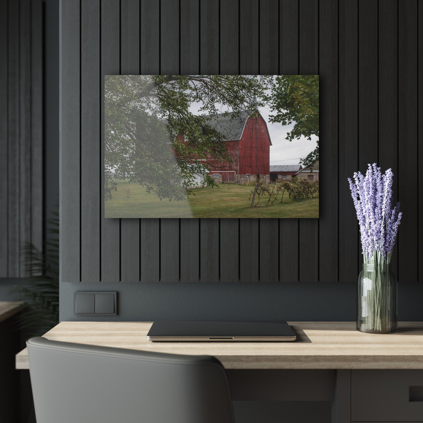 U R There Photography Weaver Road Red I Rustic Farmhouse Acrylic Wall Print