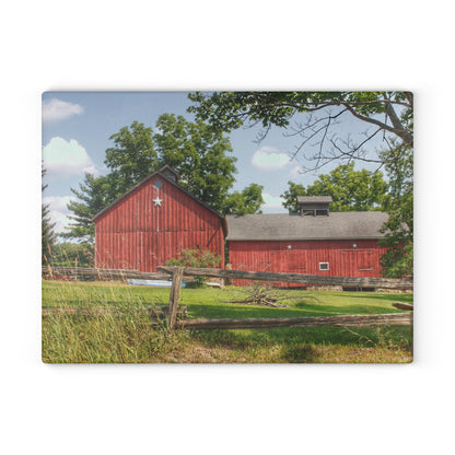 U R There Photography Hollow Corners Star Barn Rustic Farmhouse Tempered-Glass Cutting Board