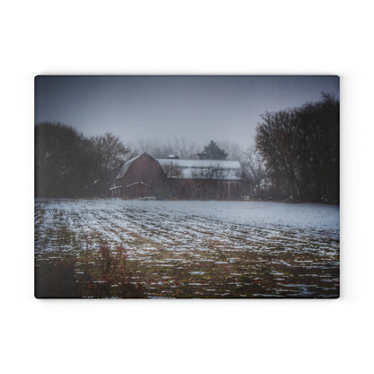 U R There Photography Holmes Road Red III Rustic Farmhouse Tempered-Glass Cutting Board