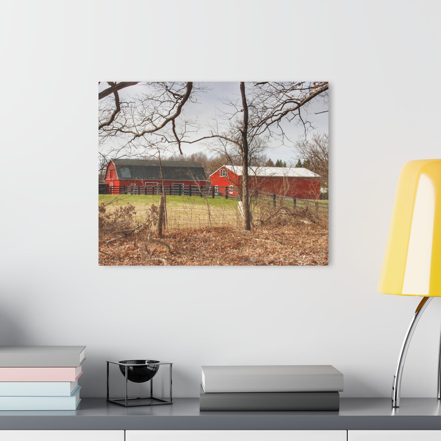 U R There Photography Hidden Hosner Reds Rustic Farmhouse Acrylic Wall Print