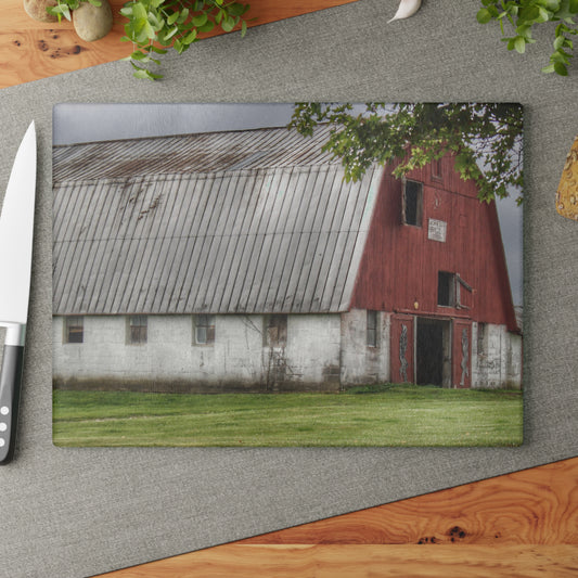 U R There Photography Peters Red Appaloosa III Rustic Farmhouse Tempered-Glass Cutting Board