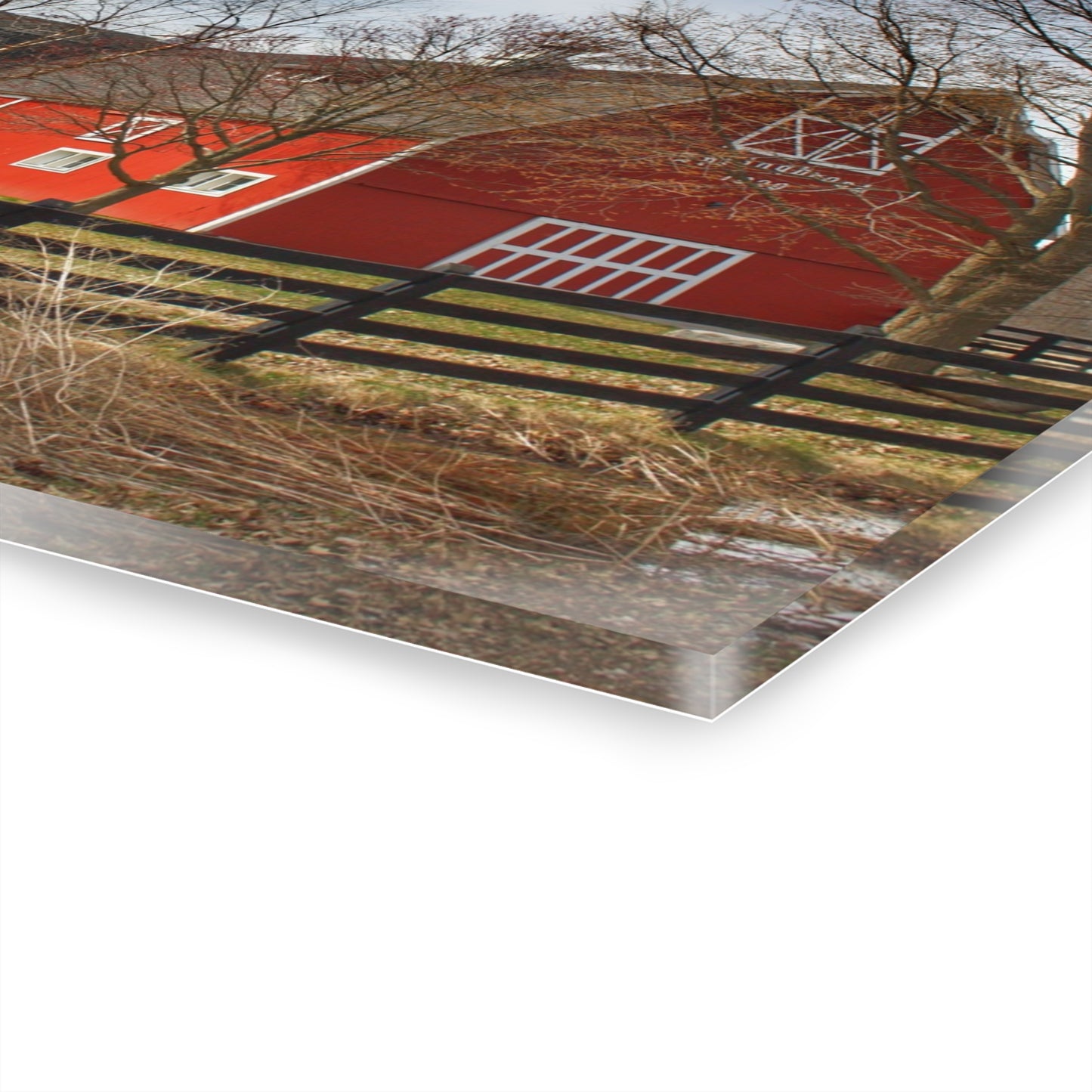 U R There Photography Thornville Road Red Rustic Farmhouse Acrylic Wall Print