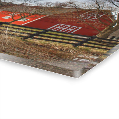 U R There Photography Thornville Road Red Rustic Farmhouse Acrylic Wall Print