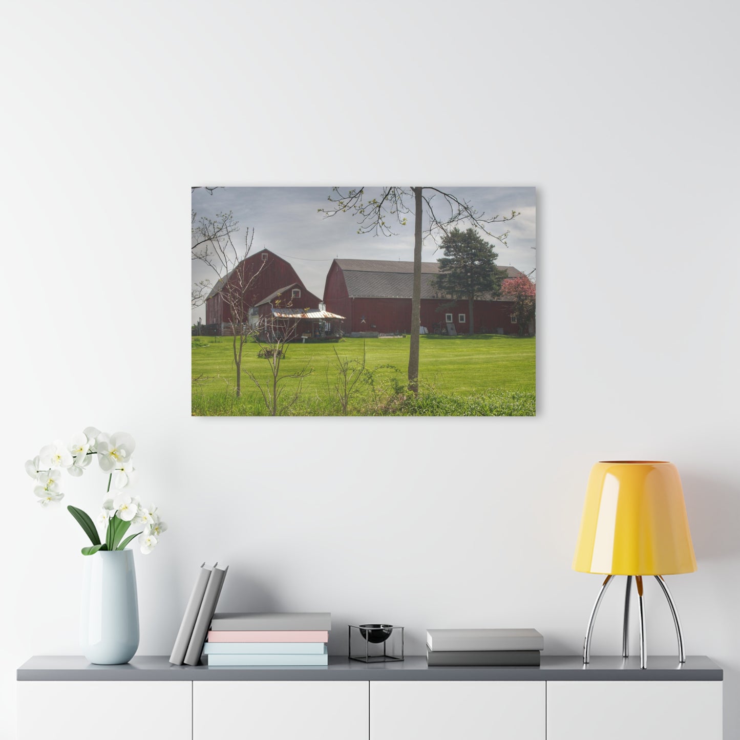 U R There Photography Bishop Road Reds I Rustic Farmhouse Acrylic Wall Print