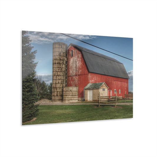 U R There Photography Brown City Lincoln Street Red Rustic Farmhouse Acrylic Wall Print