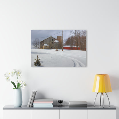 U R There Photography Hilltop Grey and Silo Rustic Farmhouse Acrylic Wall Print
