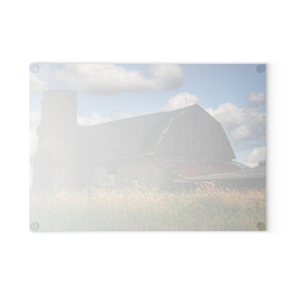 U R There Photography Millington Forgotten Grey Rustic Farmhouse Tempered-Glass Cutting Board