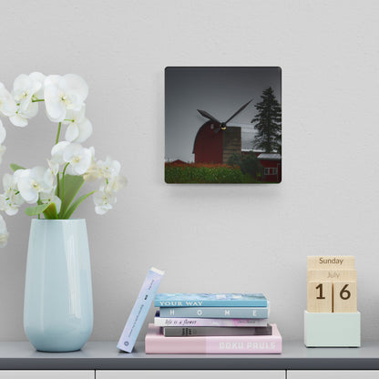 U R There Photography Beyond the Fog on Haines Rustic Farmhouse Acrylic Analog Wall Clock