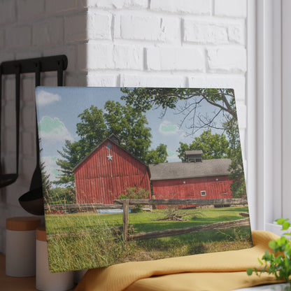 U R There Photography Hollow Corners Star Barn Rustic Farmhouse Tempered-Glass Cutting Board