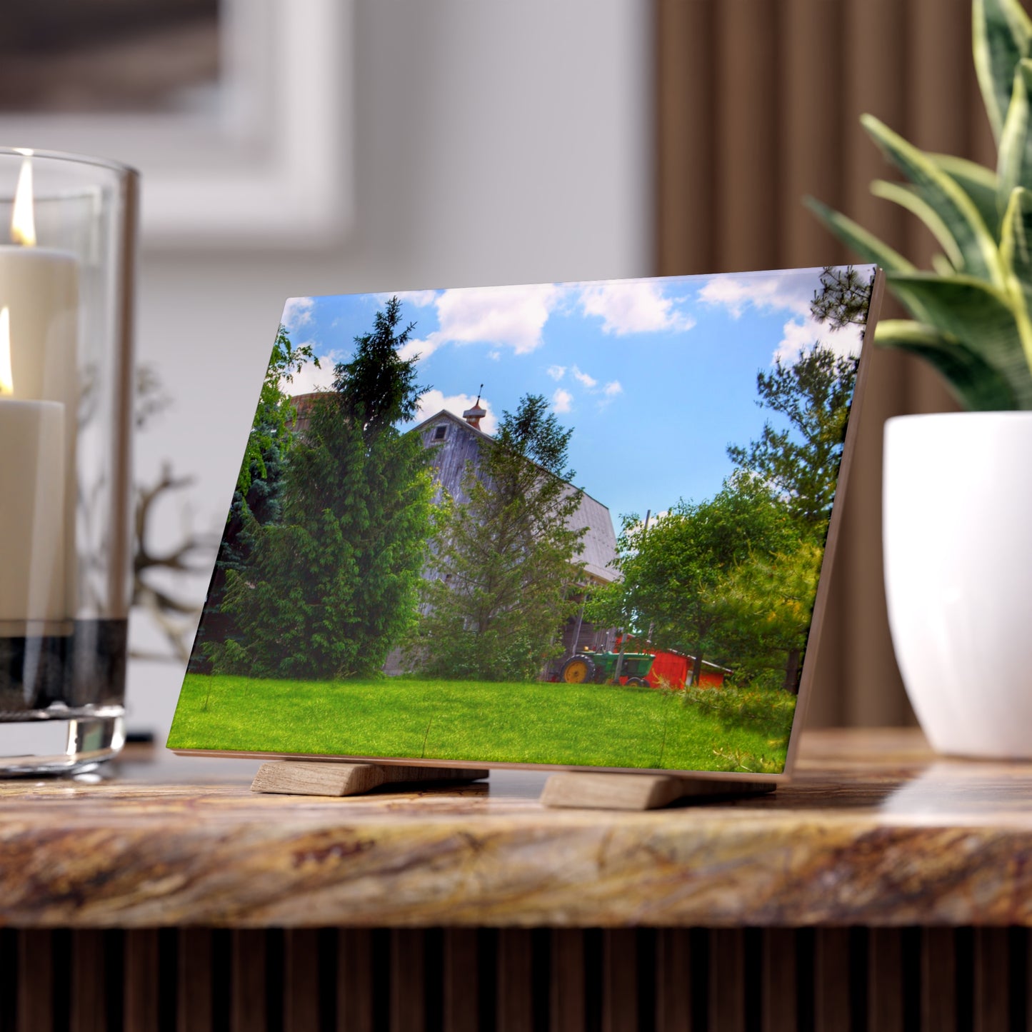 U R There Photography Bordman Road Hidden Grey Rustic Farmhouse Decorative Ceramic Tile