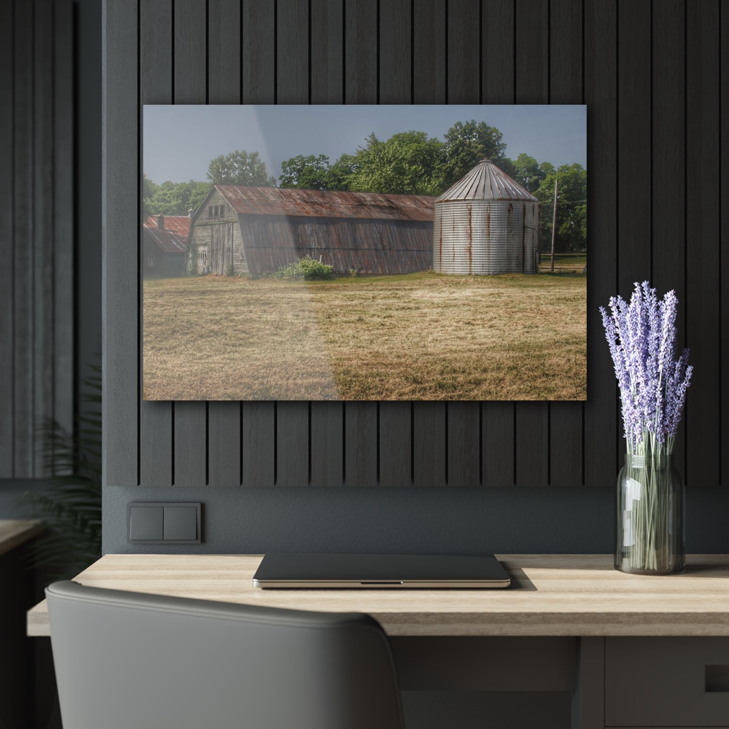 U R There Photography Hough Road Green Quonset II Rustic Farmhouse Acrylic Wall Print