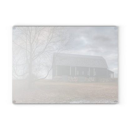 U R There Photography Attica Road Black Rustic Farmhouse Tempered-Glass Cutting Board