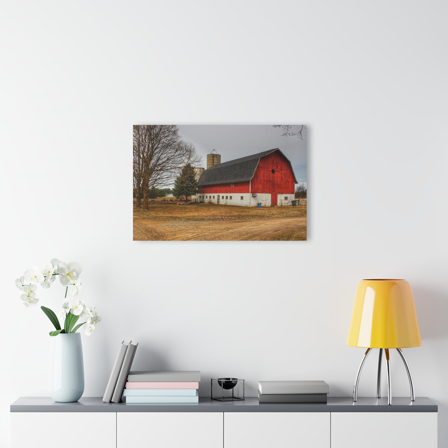 U R There Photography Hunters Creek Road Cow Barn II Rustic Farmhouse Acrylic Wall Print
