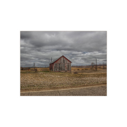 U R There Photography Barnes Road Little Red II Rustic Farmhouse Decorative Ceramic Tile