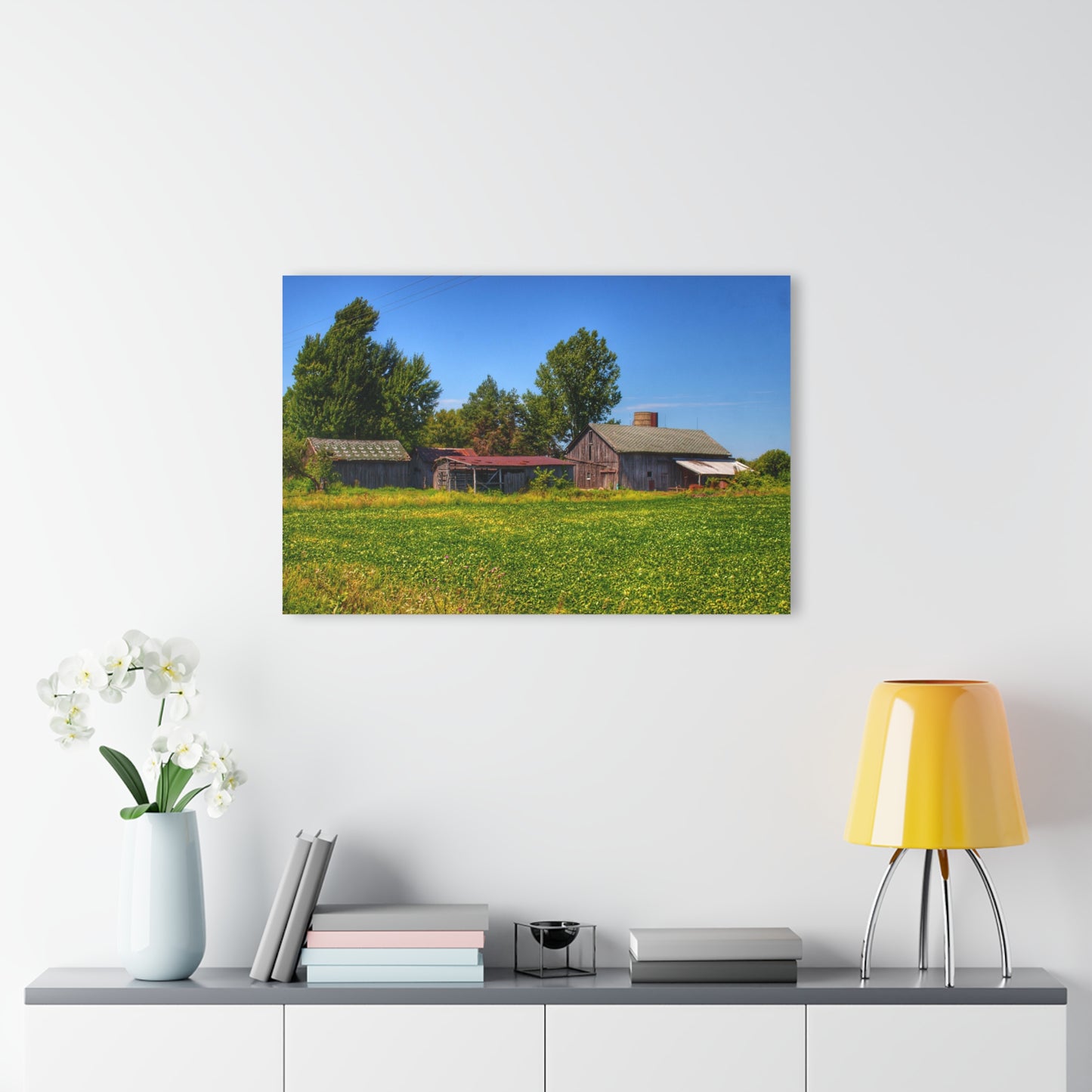 U R There Photography Birch Run Road Greys I Rustic Farmhouse Acrylic Wall Print