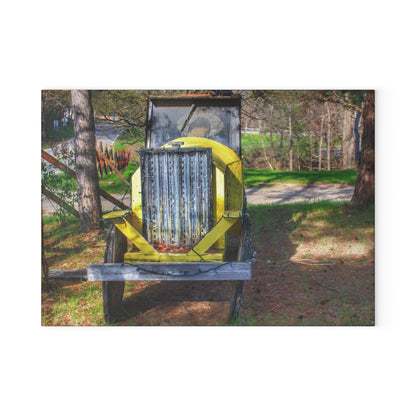 U R There Photography Hickory Place Yard Art II Rustic Farmhouse Tempered-Glass Cutting Board