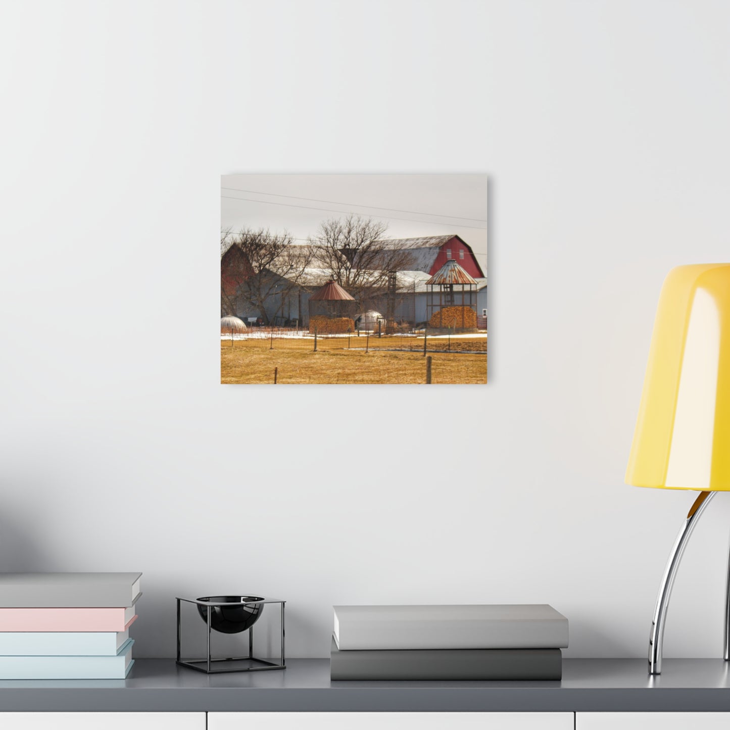 U R There Photography Hidden Red Rustic Farmhouse Acrylic Wall Print