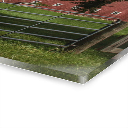 U R There Photography Hough Road Reds and Silo I Rustic Farmhouse Acrylic Wall Print