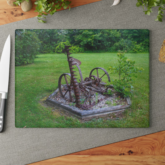 U R There Photography Farm Yard Art Rustic Farmhouse Tempered-Glass Cutting Board