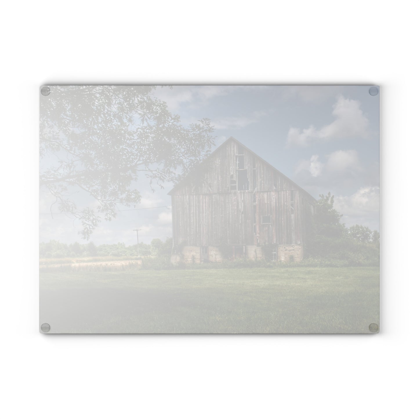 U R There Photography Bohms Road Grey I Rustic Farmhouse Tempered-Glass Cutting Board