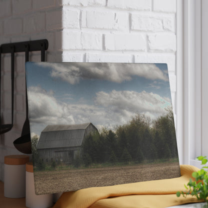 U R There Photography Sandusky Grey in the Pines Rustic Farmhouse Tempered-Glass Cutting Board