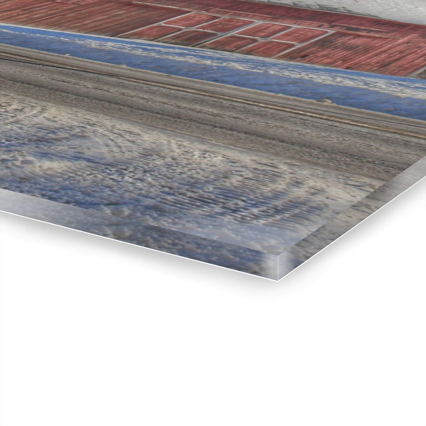 U R There Photography Metamora Red in Winter Rustic Farmhouse Acrylic Wall Print