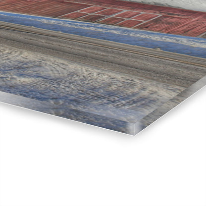 U R There Photography Metamora Red in Winter Rustic Farmhouse Acrylic Wall Print