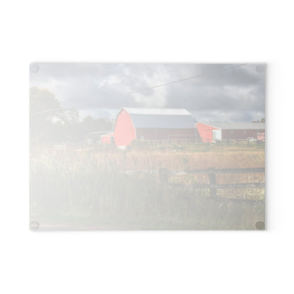U R There Photography Beyond the Fence on Richfield Road Rustic Farmhouse Tempered-Glass Cutting Board