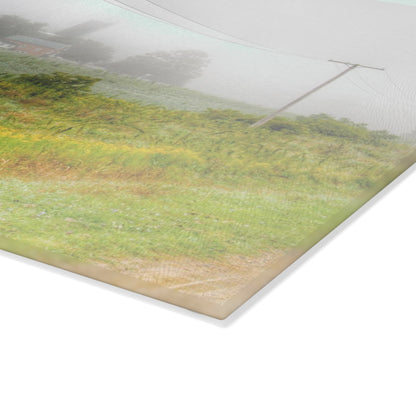 U R There Photography Beyond the Fog Rustic Farmhouse Tempered-Glass Cutting Board