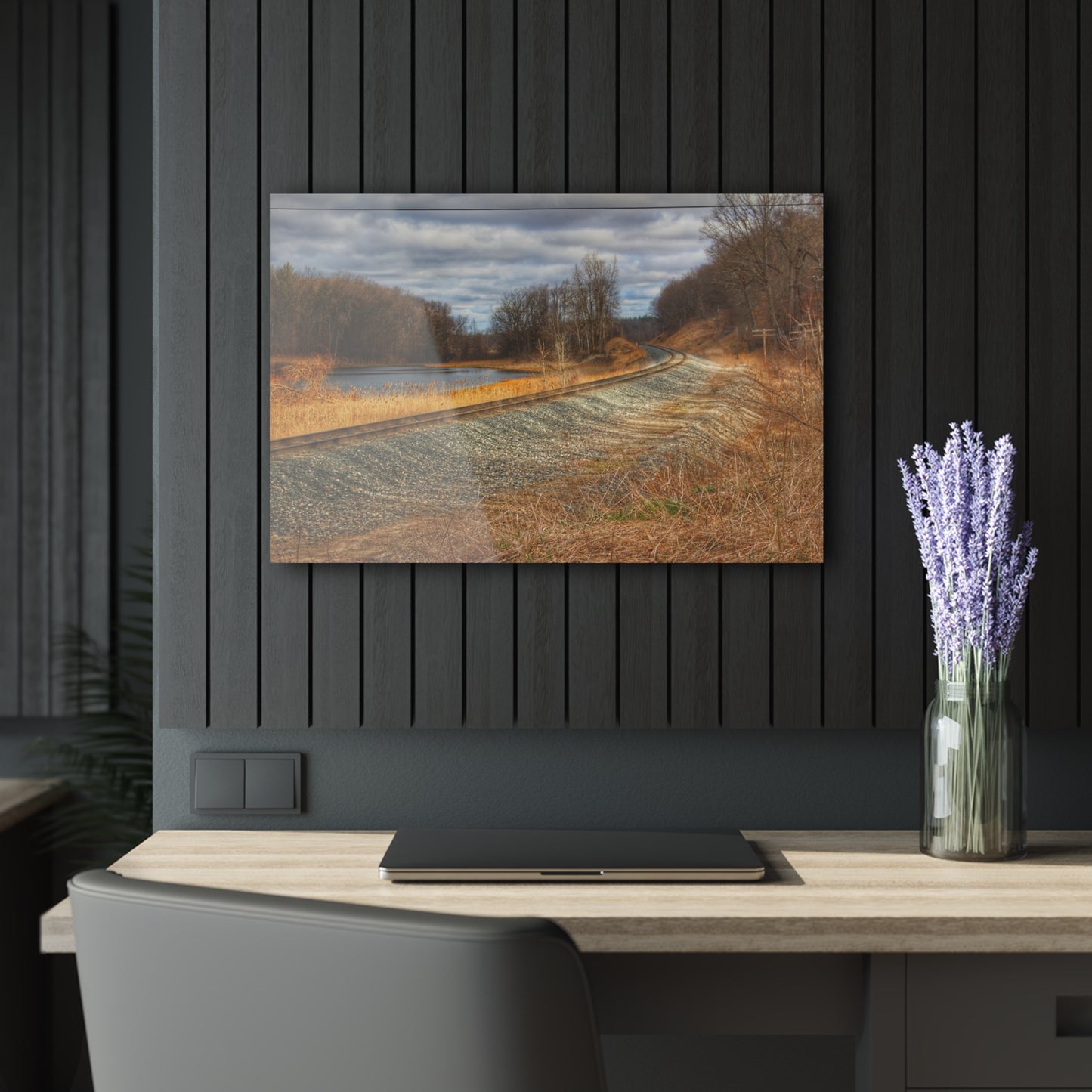 U R There Photography Aside the Tracks in Holly Rustic Farmhouse Acrylic Wall Print