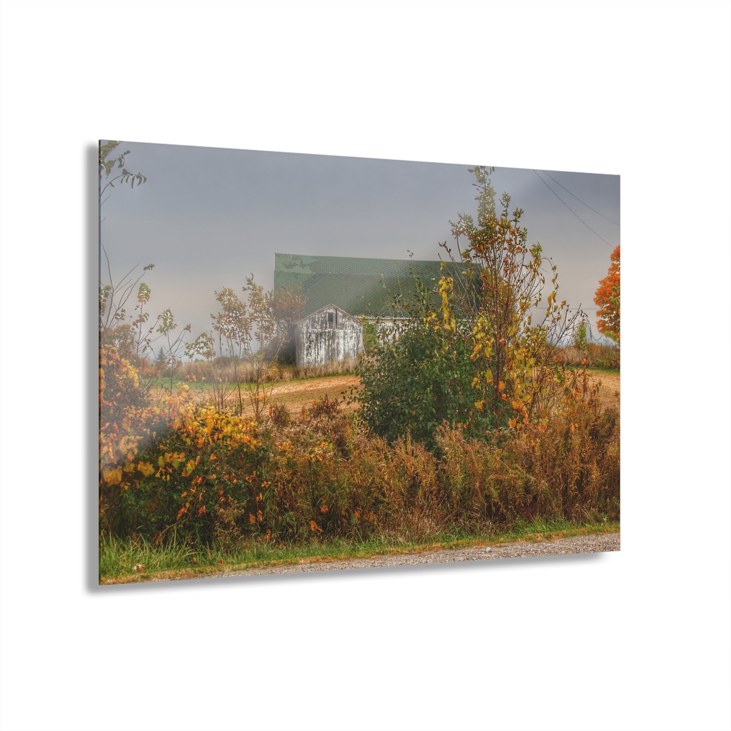 U R There Photography Hill Road White Rustic Farmhouse Acrylic Wall Print