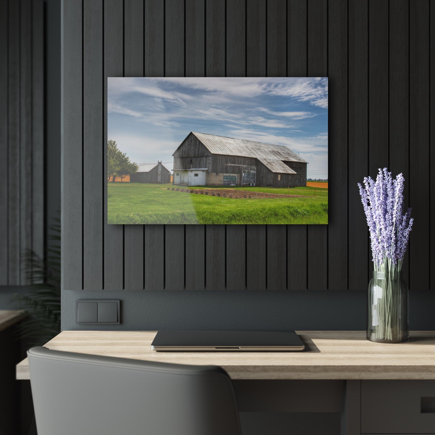 U R There Photography Bay Port Road Greys Rustic Farmhouse Acrylic Wall Print