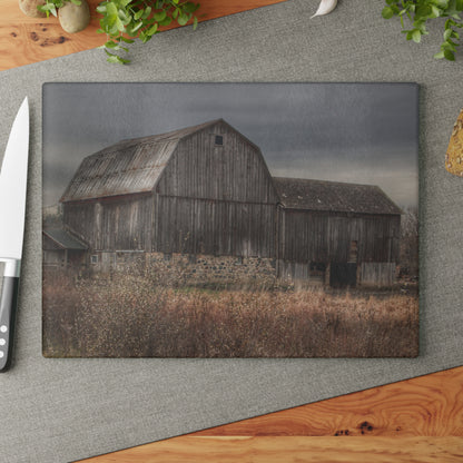 U R There Photography Majestic Grey Rustic Farmhouse Tempered-Glass Cutting Board