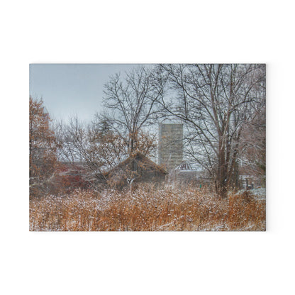 U R There Photography Wale Road Hidden Grey Rustic Farmhouse Tempered-Glass Cutting Board