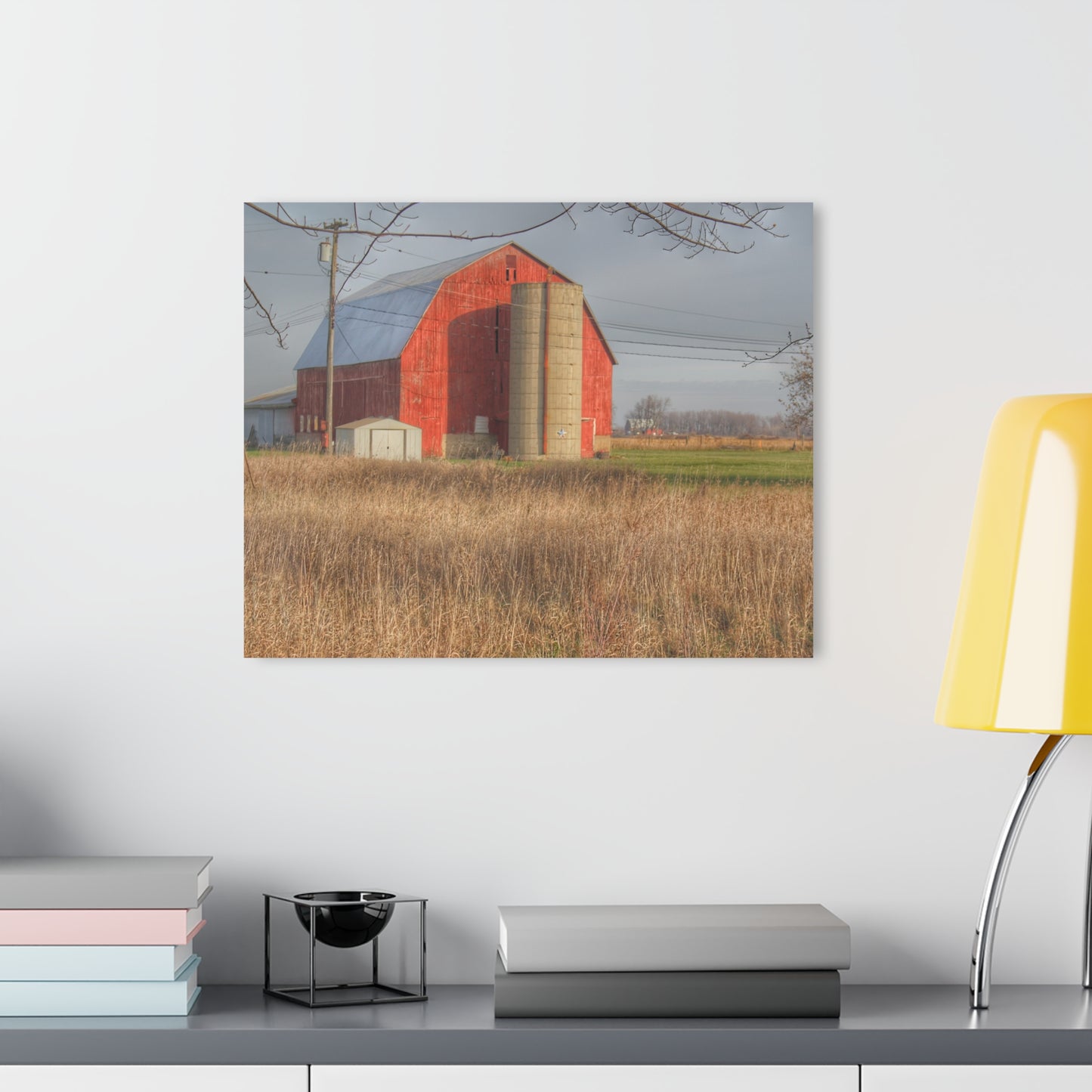 U R There Photography Harrington Road Red and Silo Rustic Farmhouse Acrylic Wall Print