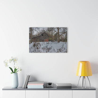 U R There Photography Hayes Road Grey in Winter II Rustic Farmhouse Acrylic Wall Print