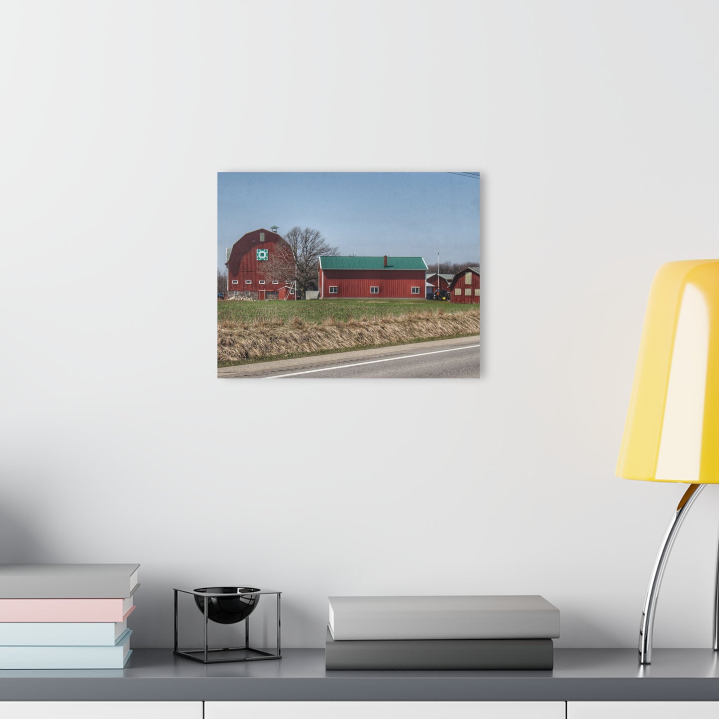U R There Photography M-15 Quilted Red Rustic Farmhouse Acrylic Wall Print