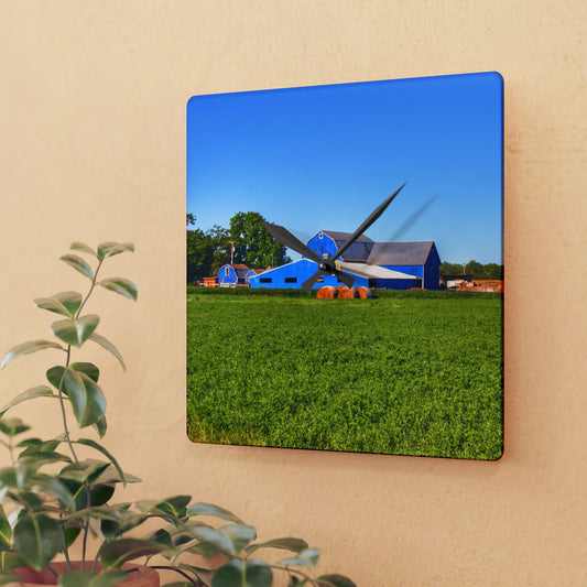 U R There Photography Kidder Road Blues II Rustic Farmhouse Acrylic Analog Wall Clock