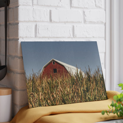 U R There Photography Beyond the Corn Rustic Farmhouse Tempered-Glass Cutting Board